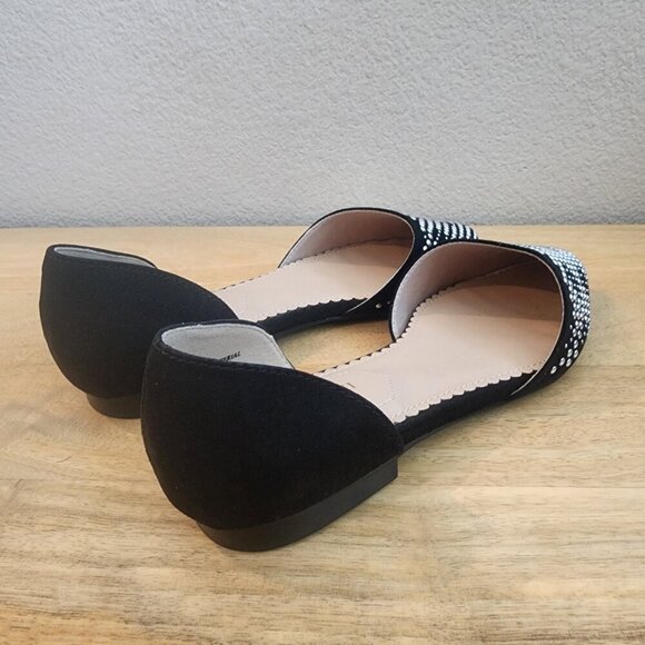Isaac Mizrahi D’Orsay Black Suede/Studded Pointed Toed Flats Womens Sz 7.5 - Picture 8 of 13